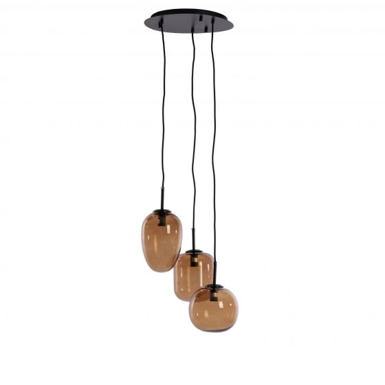 Mezza hanglamp 3L E14 Ø30x23 cm - glas bruin