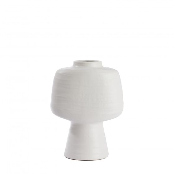 Gandoro vaas deco 29,5x18x38,5 cm - keramiek mat crème