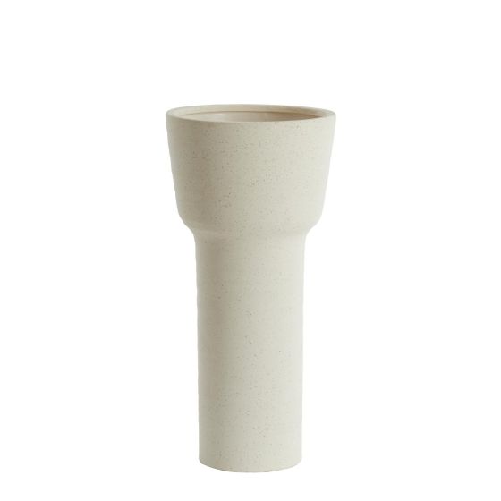 Alsacia vaas deco Ø22x46 cm - keramiek mat crème