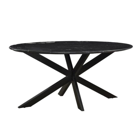 Eettafel Marble Zwart 180 cm Ovaal
