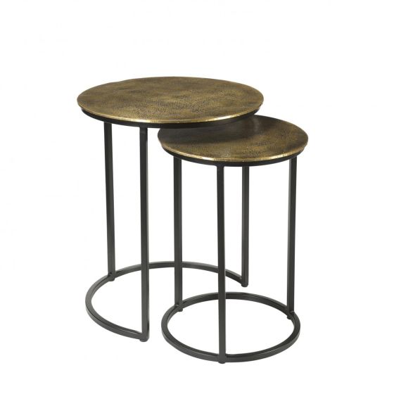 Bijzettafel Cast Iron Beau Goud - Set van 2