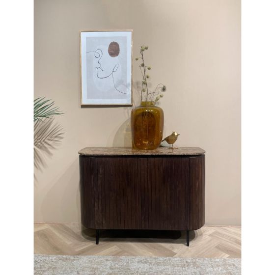 Noor dressoir 115 cm - hout/natuursteen