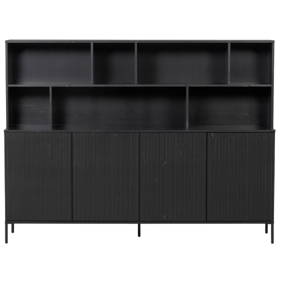 New Gravure wandkast grenen zwart van het woonmerk WOOOD