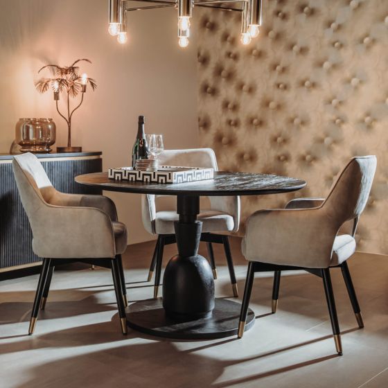 Brunello eettafel - ø130 cm - zwart