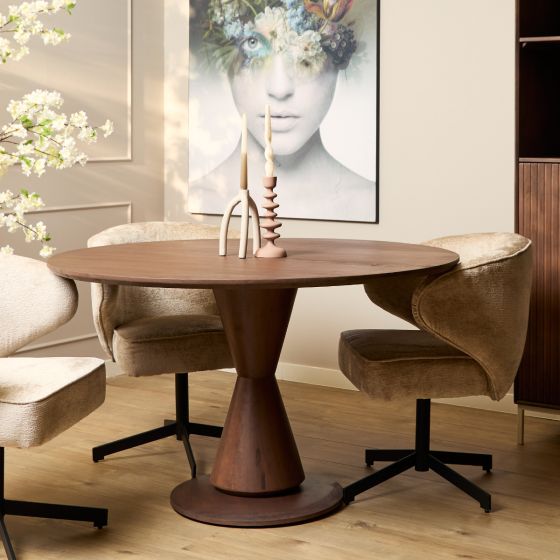 Lima eettafel rond ø130 cm - bruin