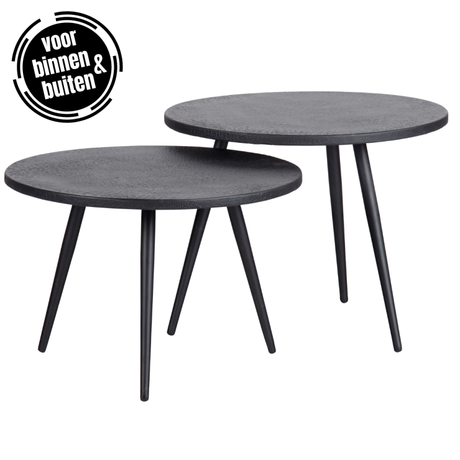 Woood Suze bijzettafelset zwart