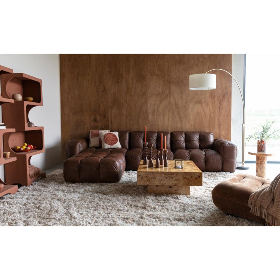 Dutchbone Hackman 4,5 zitsbank leer