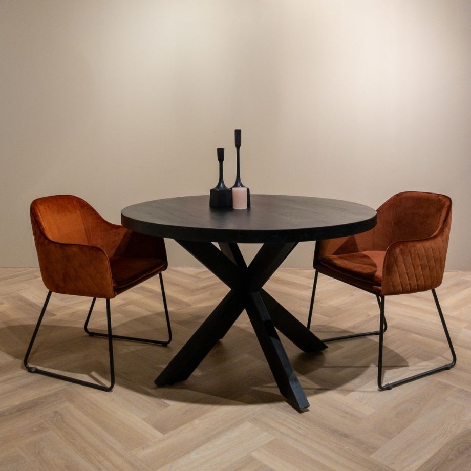 Benthe armstoel velvet oranje