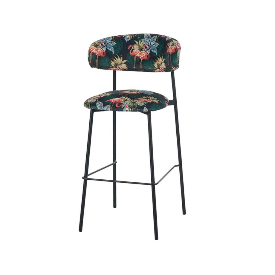 Ferry barkruk velvet - flamingo print