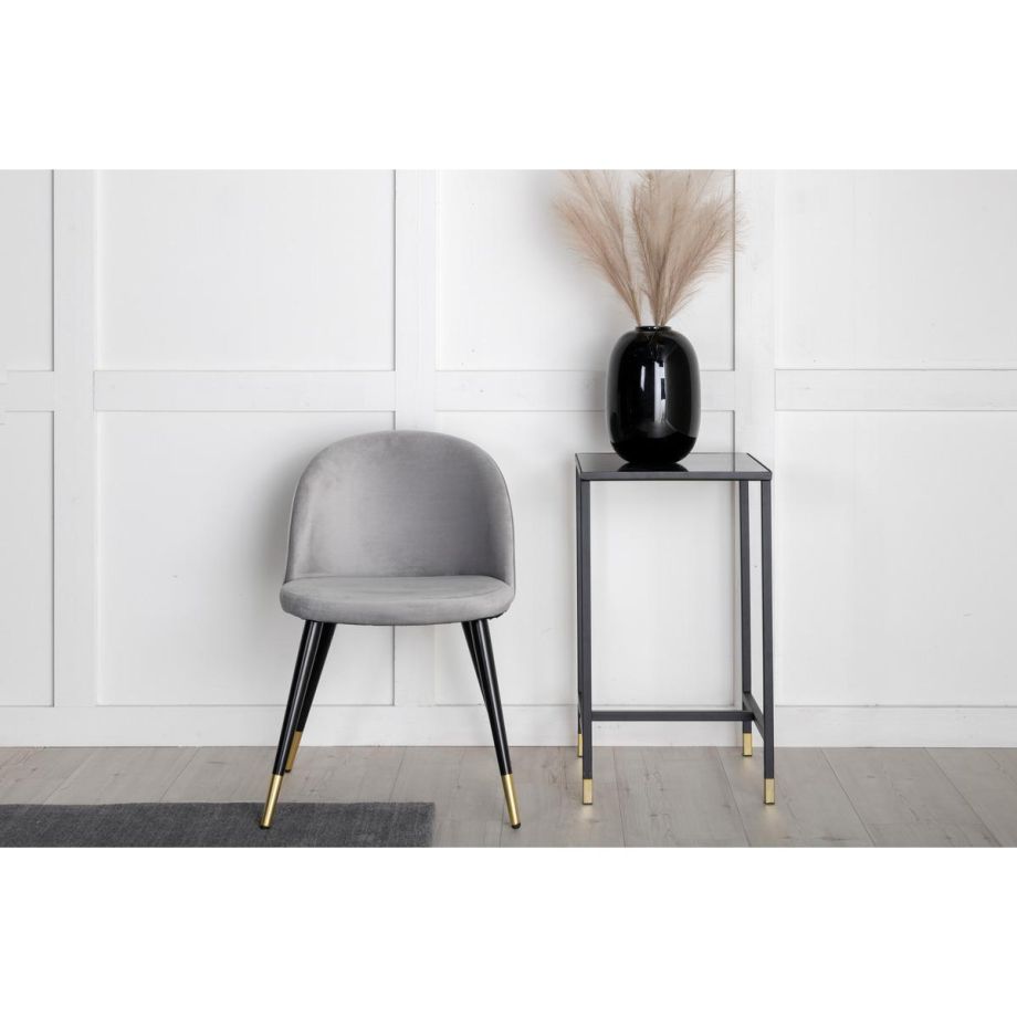Zako eetkamerstoel - gouden poot - velvet - grijs