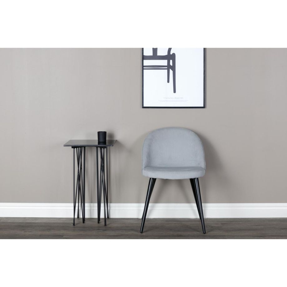 Zako eetkamerstoel - ribstof - lichtgrijs