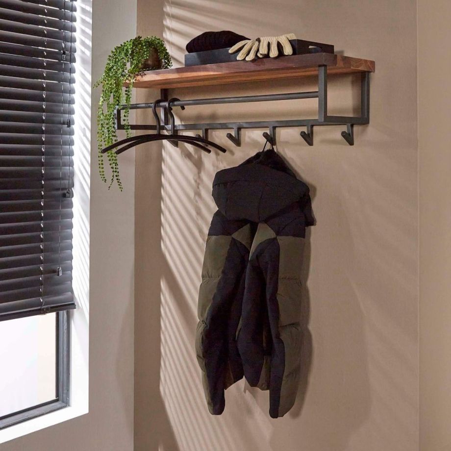 Dimitry kapstok met plank en 6 hakenvan het woonmerk Fraaai