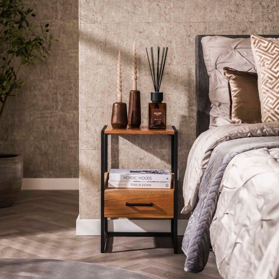 Fraaai Carter nachtkastje - acaciahout - 1L - naturel