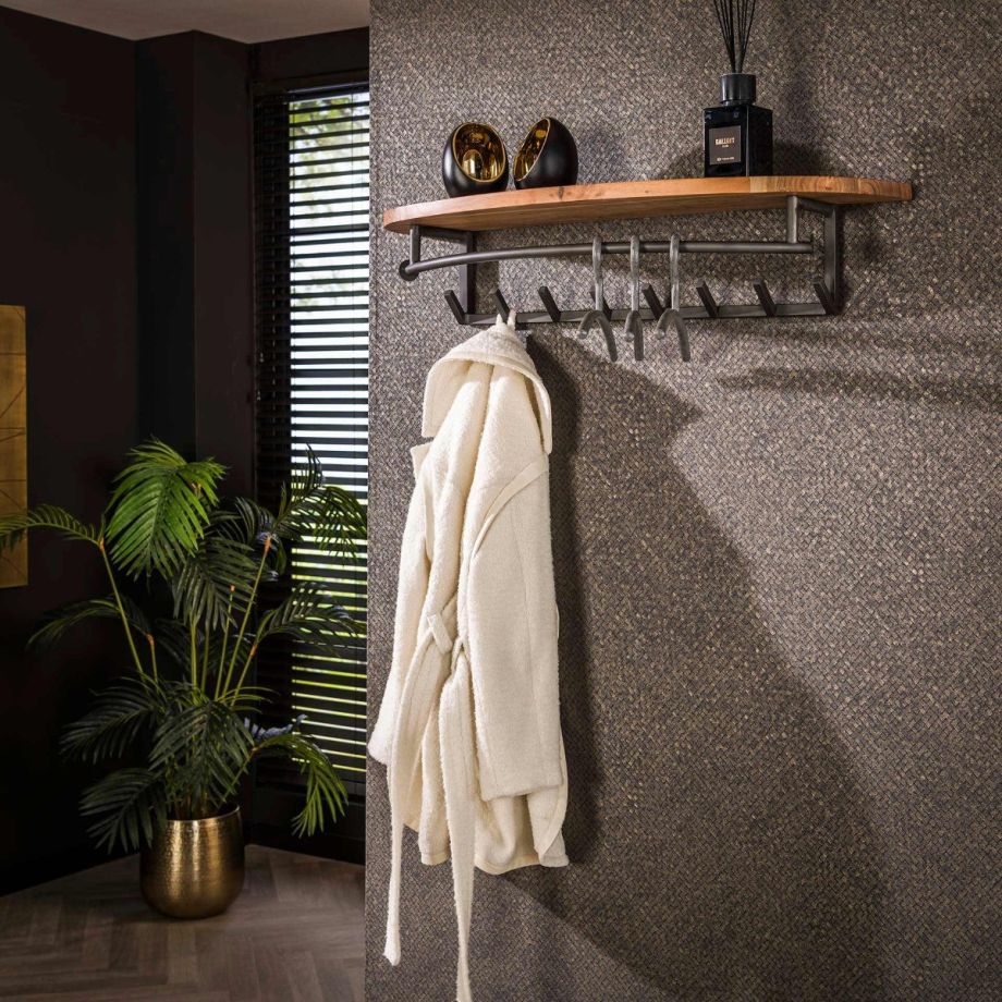 Fraaai Leanne wandkapstok 8 haken hoedenplank - OUTLET B