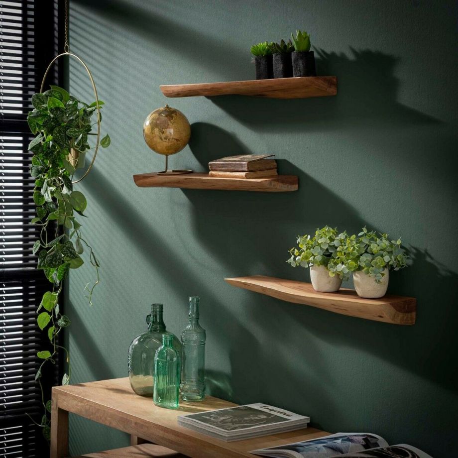 Fraaai Woody wandplank set van drie - OUTLET B