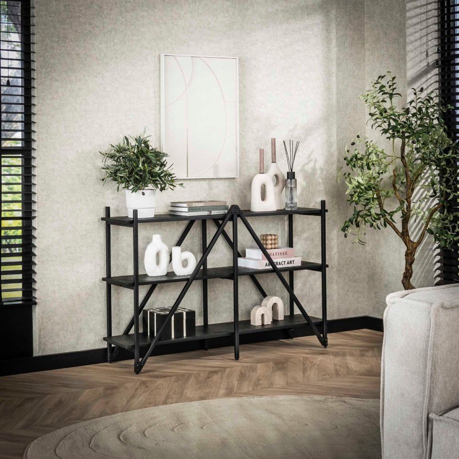 Kingsley stellingkast 130 cm 3 laags - grijs