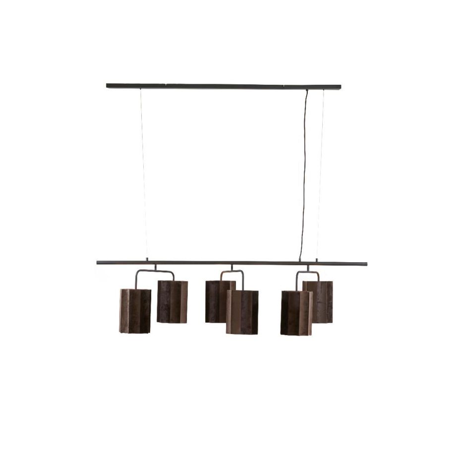 Edisa hanglamp 6L - velvet donker bruin