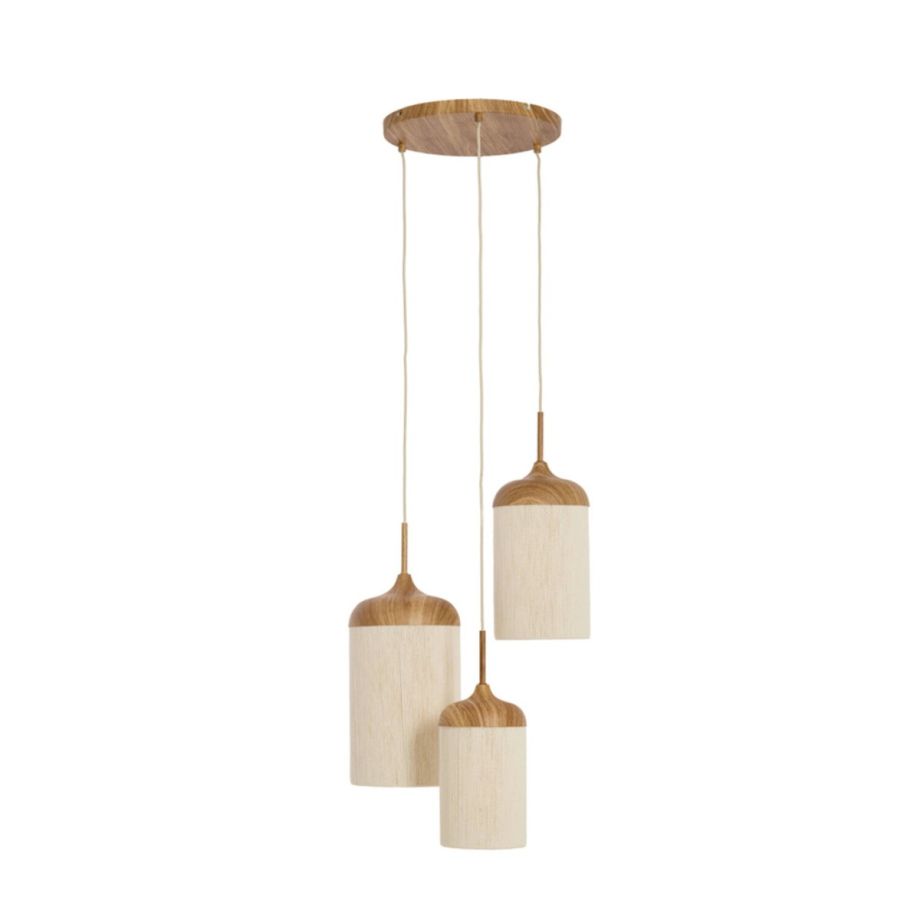 Light & Living Danialo hanlamp 3L getrapt ø35x32 cm hout