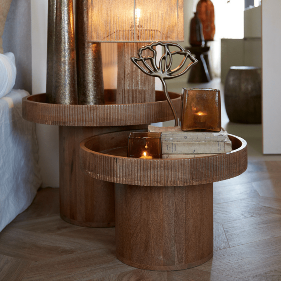 Kalomo bijzettafel Ø50x35 cm hout van het woonmerk Light&Living