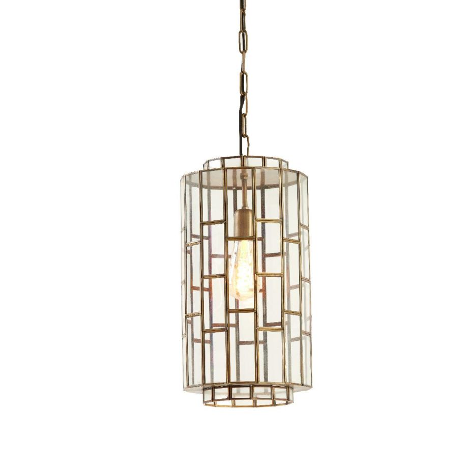 Søstrene hanglamp Ø24x45 cm - antiek brons+glas