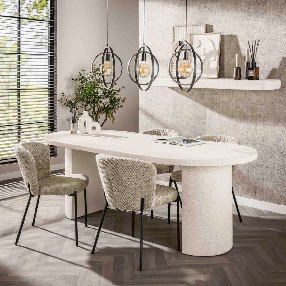 Katie eetkamertafel arch stone 215x90cm - marmer composiet