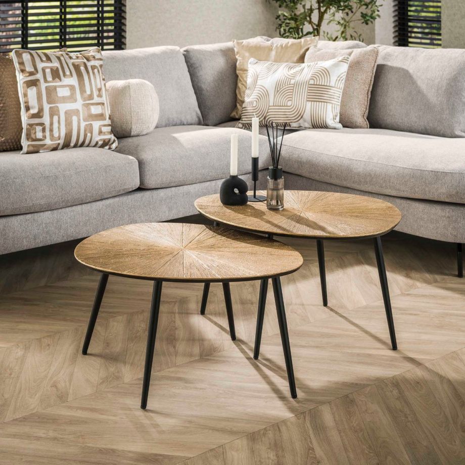 Fraaai Samia salontafel set van 2 organisch - brons