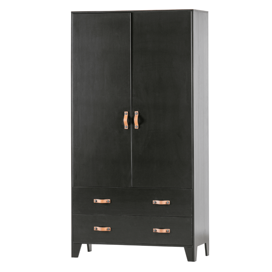 Dian garderobekast grenen diep zwart 180 cm van het woonmerk Woood