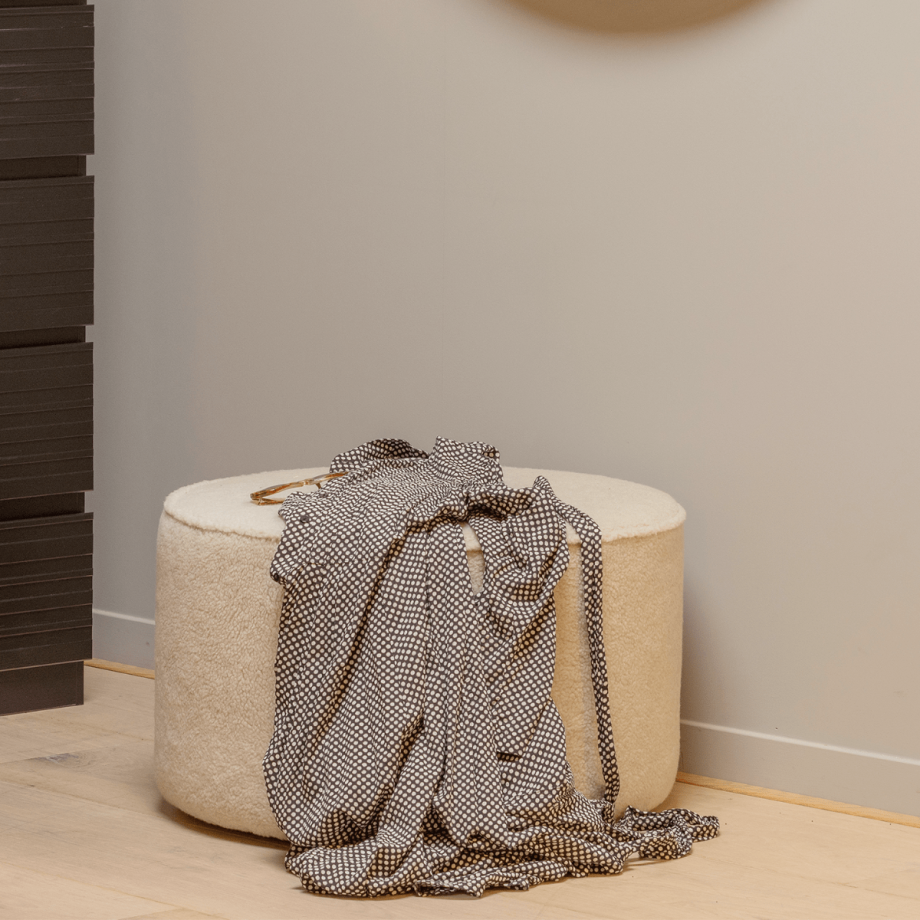 Woood Sara poef laag teddy