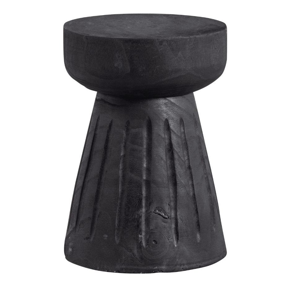 Borre kruk hout 40 x ø28 cm zwart van het woonmerk Woood