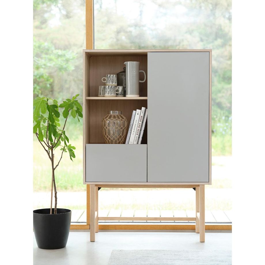 Jao wandkast - 150 cm  - grijs/naturel