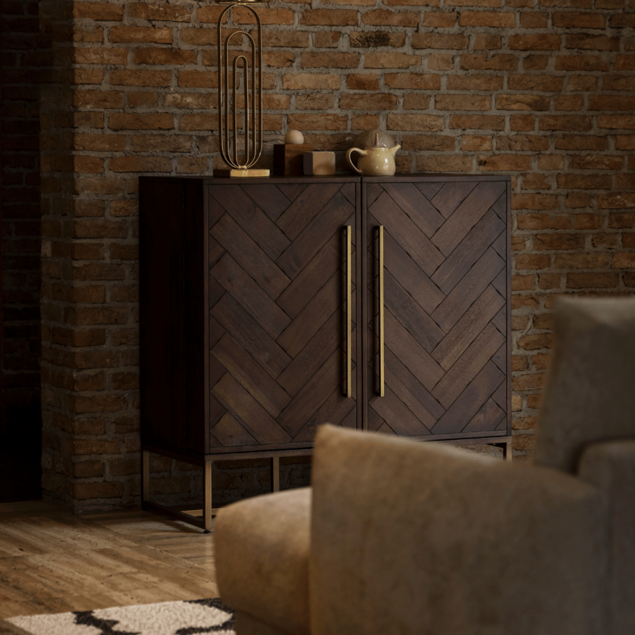 Class wandkast 50x100x100 cm bruin/goud