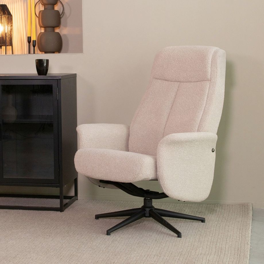 Bergen draaibare fauteuil bouclé - naturel