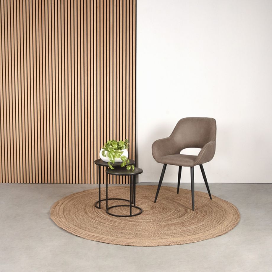 Label51 Fer eetkamerstoel micro suède - taupe