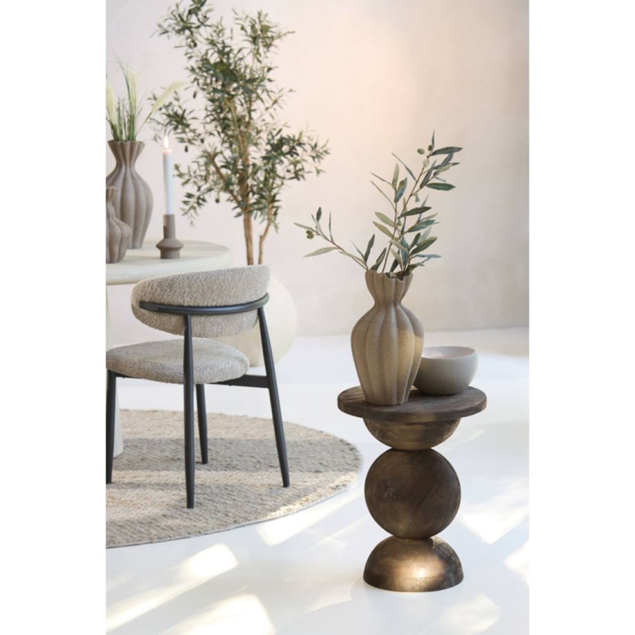 Mirto bijzettafel Ø40x50 cm hout - mat donkerbruin