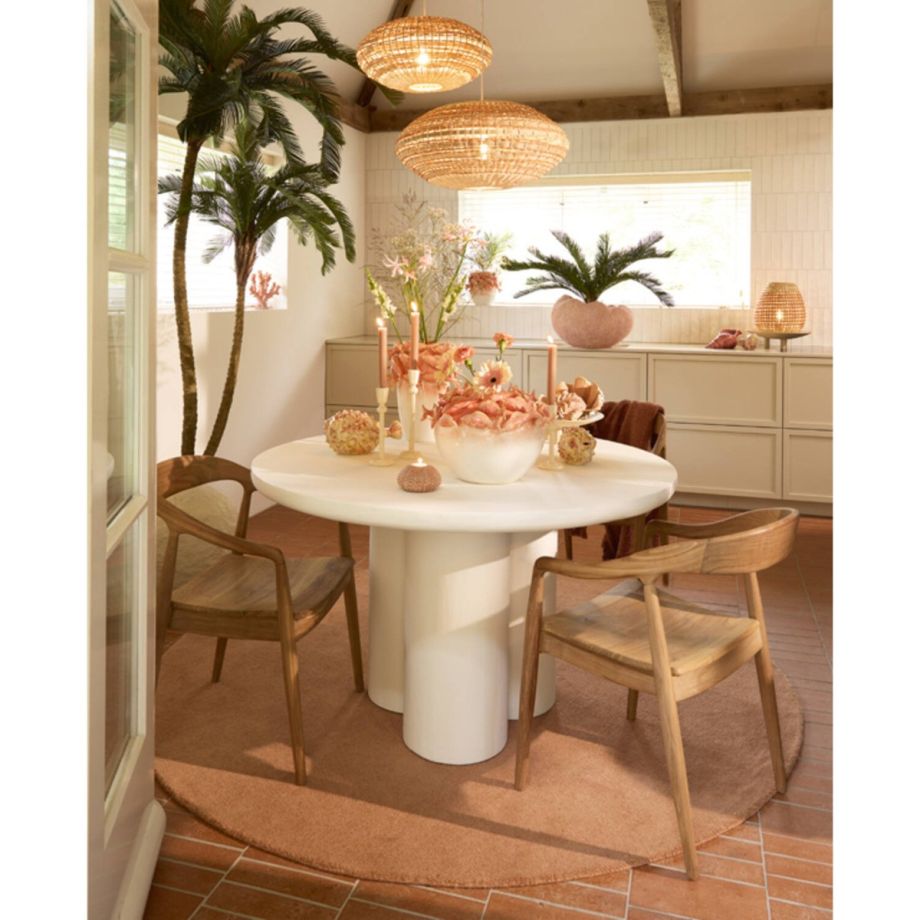 Mizuho eettafel Ø130x78 cm - crème