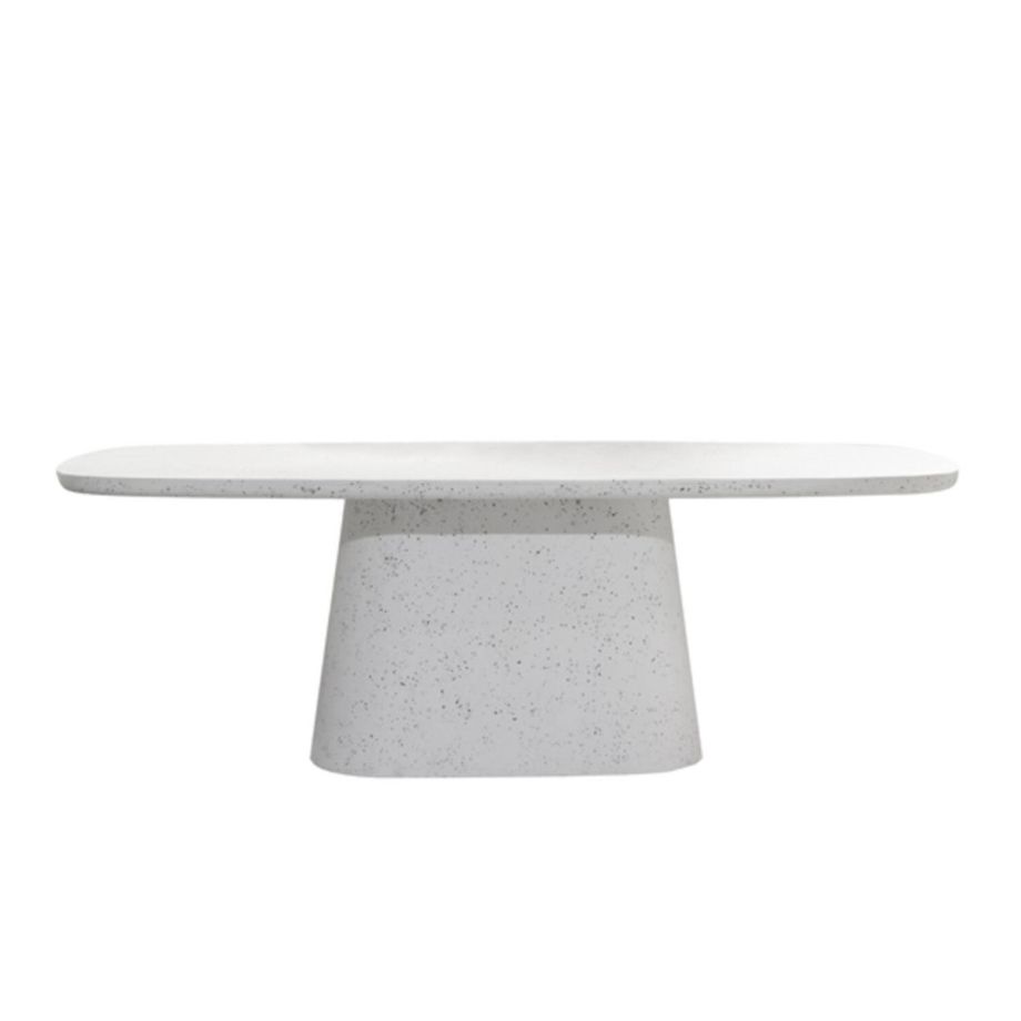 Hamura eettafel 220x105x76 cm - terrazzo wit