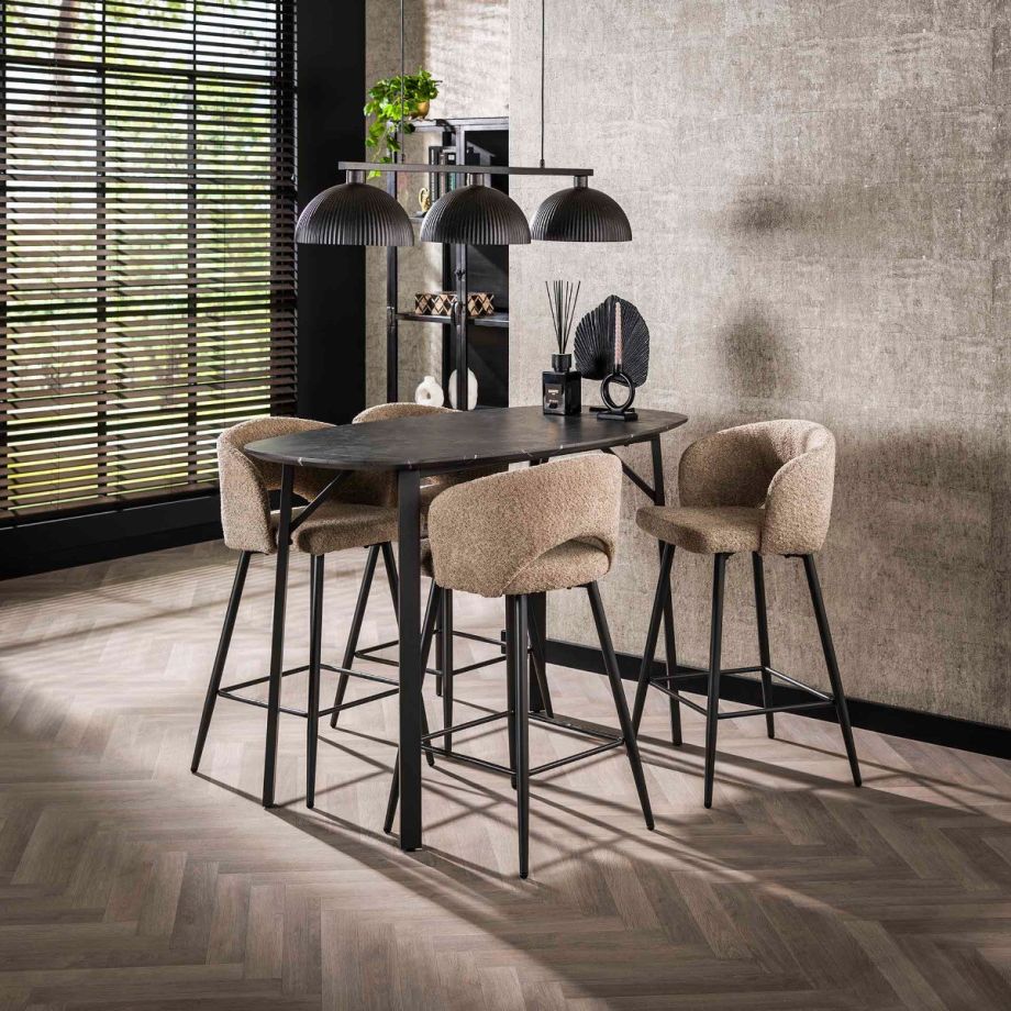 Fraaai Connie bartafel deens ovaal - zwart/bruin