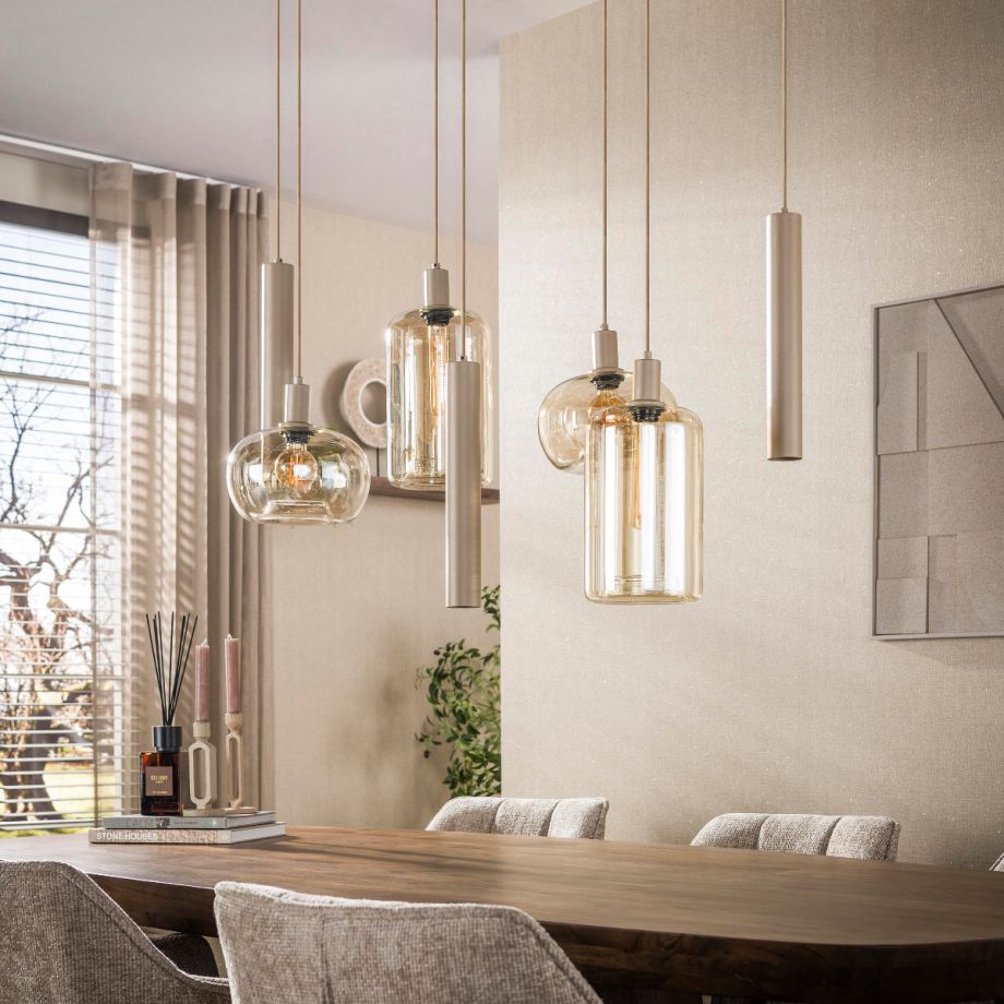 Fraaai Rodolfo hanglamp 4+3-lichts - beige