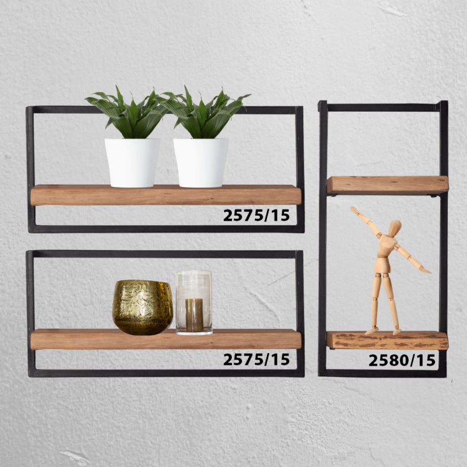 Woody Metaal Wandplank - Bundel Set van Drie 100x65 cm van het woonmerk Fraaai