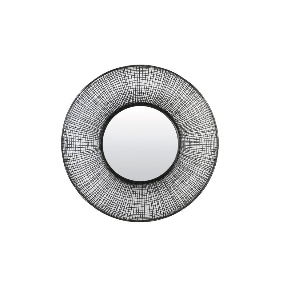 Samat spiegel Ø78x12 cm - zwart