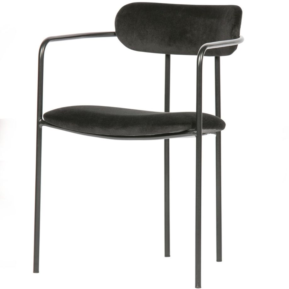 Ivy eetkamerstoel velvet - zwart