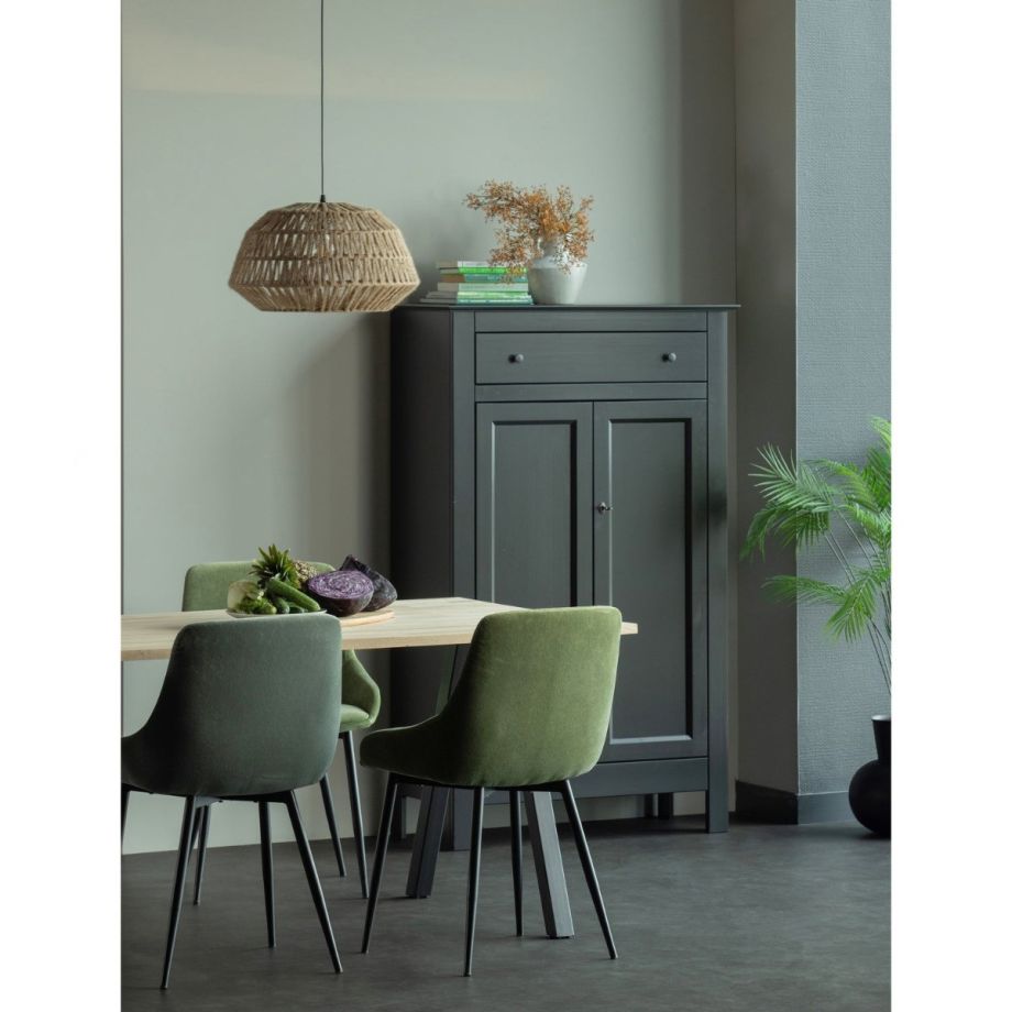 Eva meidenkast grenen - zwart