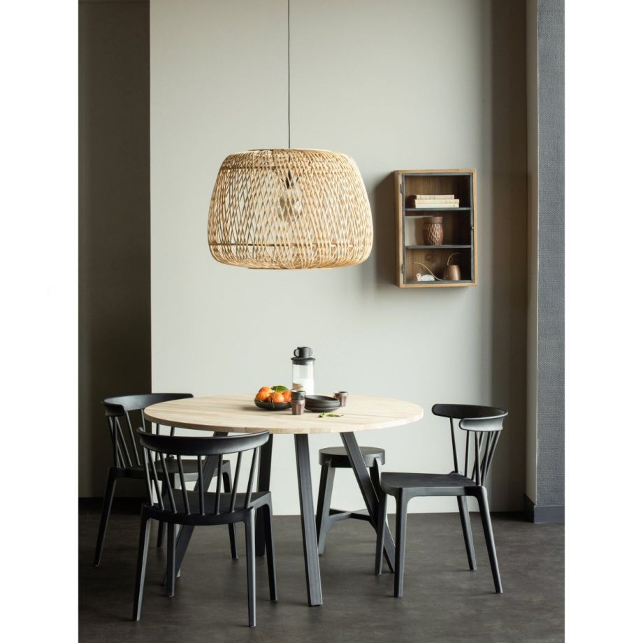 Combi-Tablo rond eiken ø120 cm + 2-standen poot vierkant