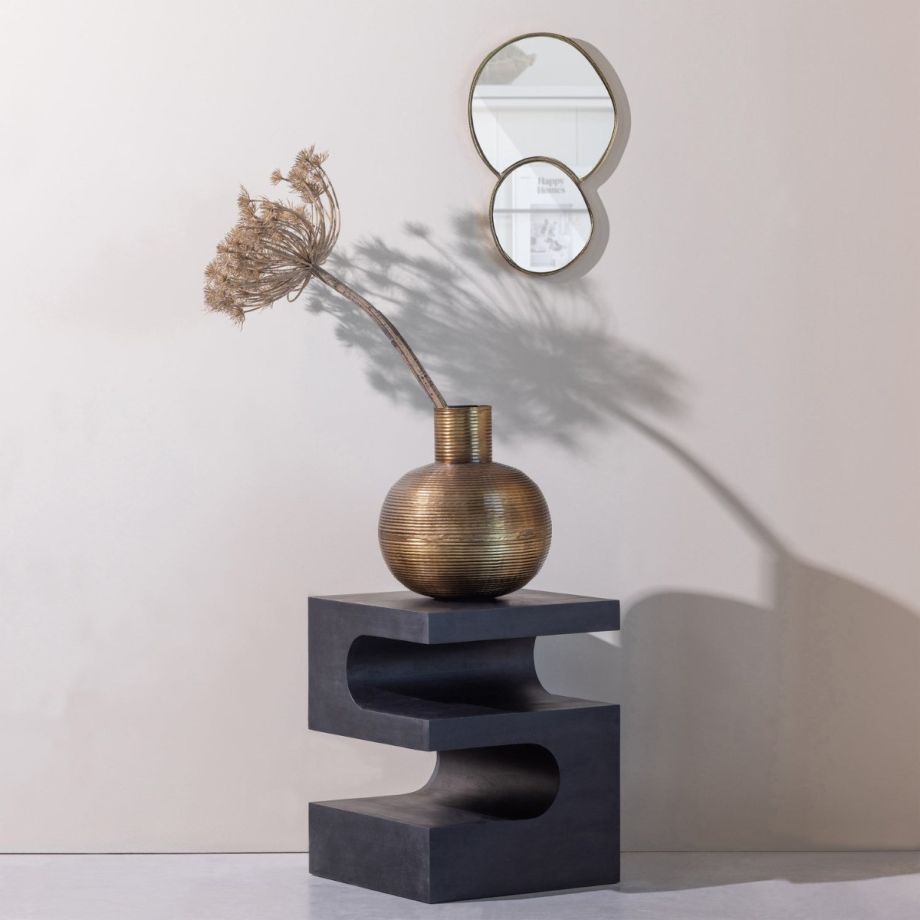 Toma bijzettafel mangohout - zwart