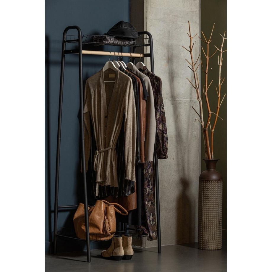 Jovi kledingrek - metaal - zwart van het woonmerk Woood