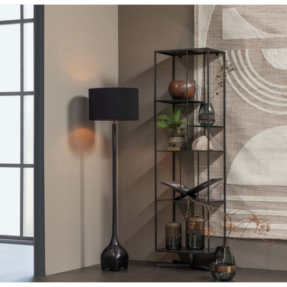 Woood Foss lampenvoet aluminium antiek zwart/bruin