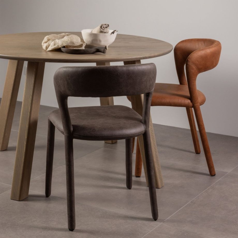 Woood Noble eetkamerstoel leerlook