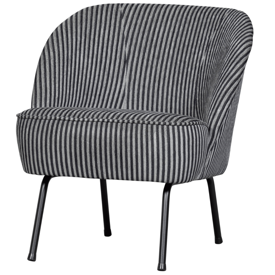 Woood Vogue fauteuil streep - zwart/grijs