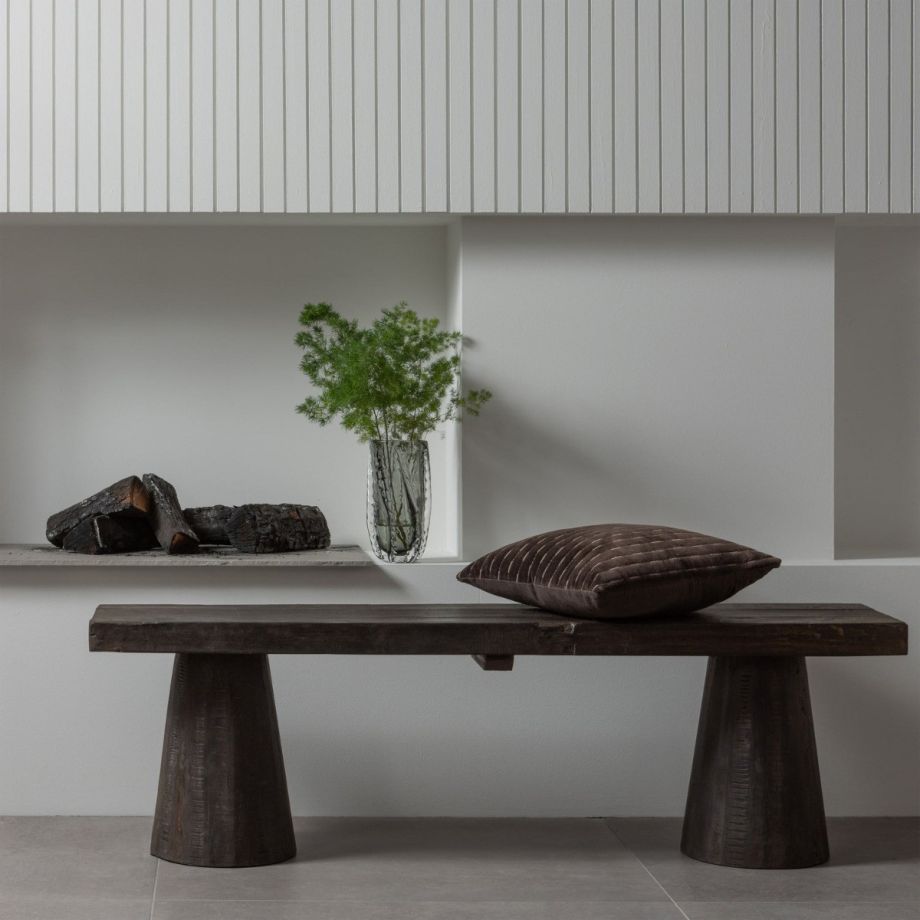 Woood Clyde bankje hout - donkerbruin