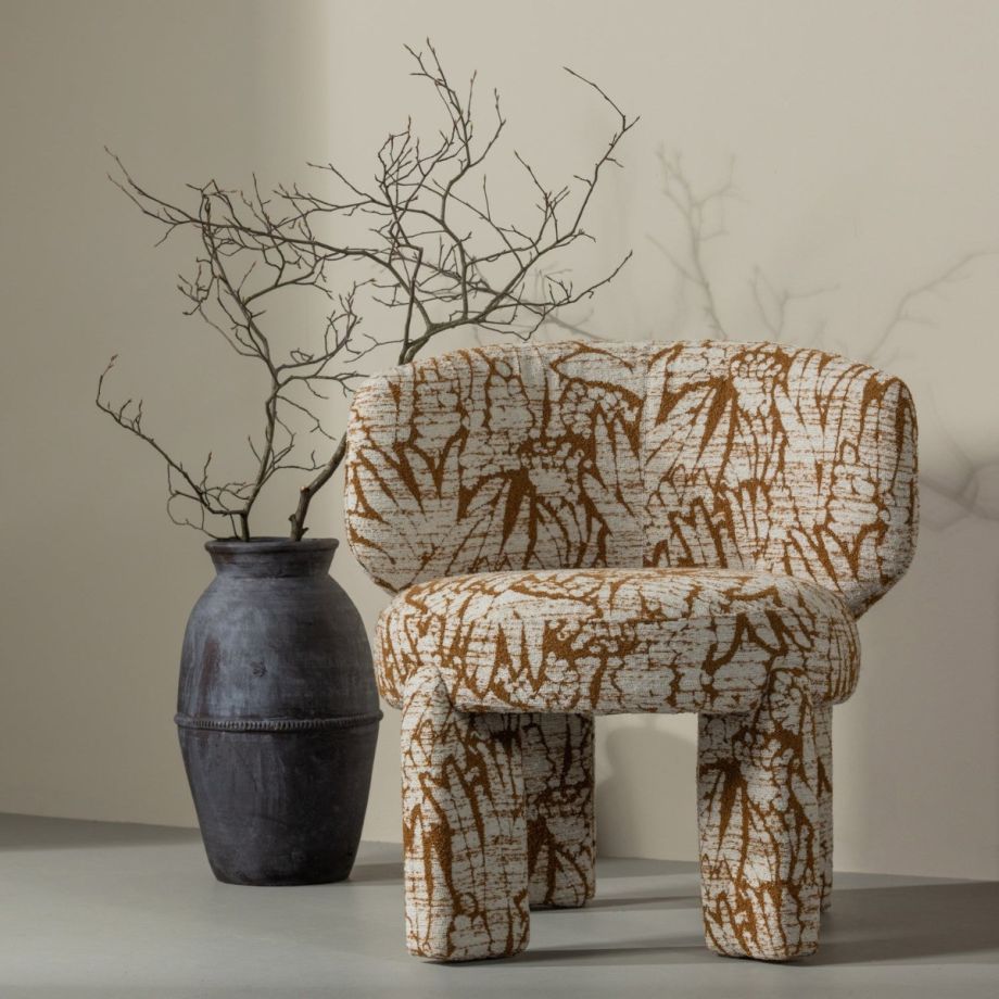Upke fauteuil met dessin - naturel/bruin